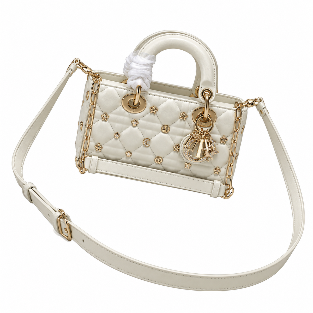 Dior Cannage Quilted Top Handle Clutch 22cm