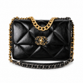 Chanel Classic Quilted Flap Bag | CC Turn-Lock Gold Hardware Leather Chain — 26cm