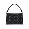 Chanel Quilted Lambskin Top Handle Tote | Gold Ring Black — 14x22cm