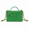 Chanel Kelly Green Lizard-Embossed Vanity Case | Gold Star Charm — 18cm