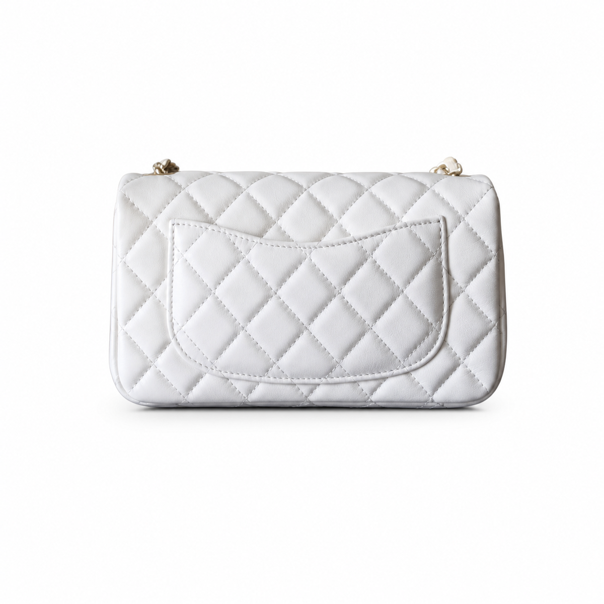 Chanel Classic Flap Bag | CC Turn-Lock Gold Chain Diamond Quilted — 23cm