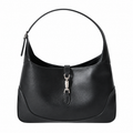 Gucci Jackie 1961 Large Hobo in Black Polished Leather with Silver Hardware