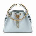 Chanel Classic Quilted Handbag | CC Turn-Lock Rigid Top Handle Chain Strap — 30x26cm