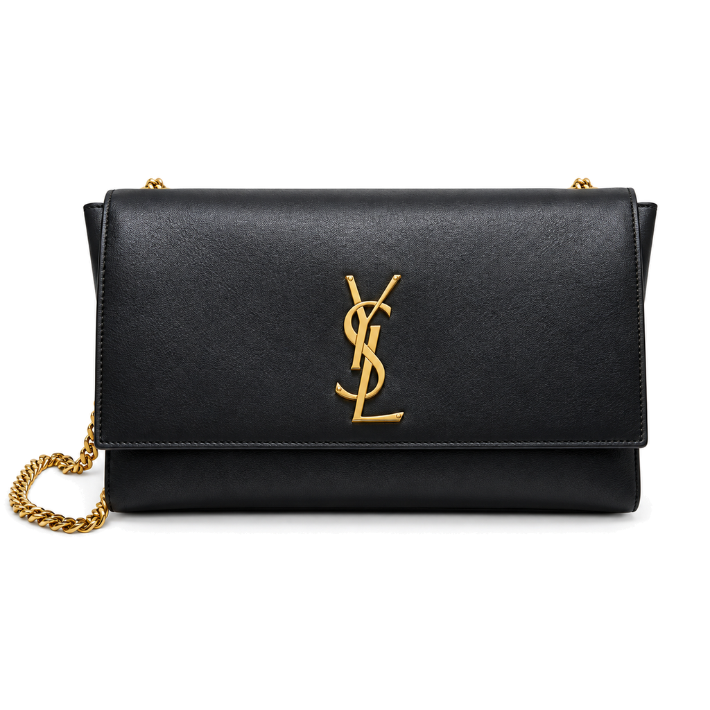 Saint Laurent YSL Kate Large Chain Bag – Black Leather