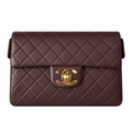 Chanel Quilted Lambskin CC Turn-Lock Backpack Burgundy Gold 28cm