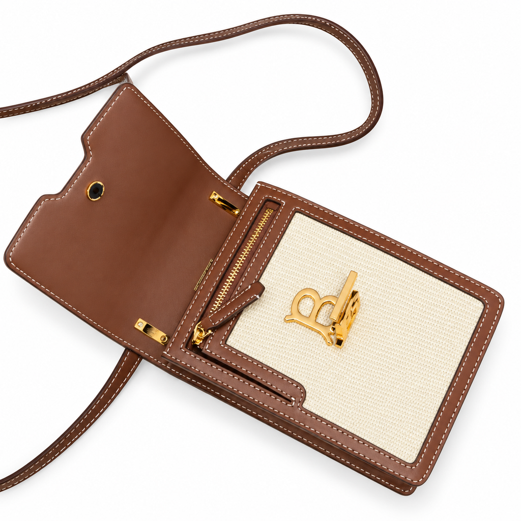 Burberry TB Monogram Cream & Tan Crossbody Bag
