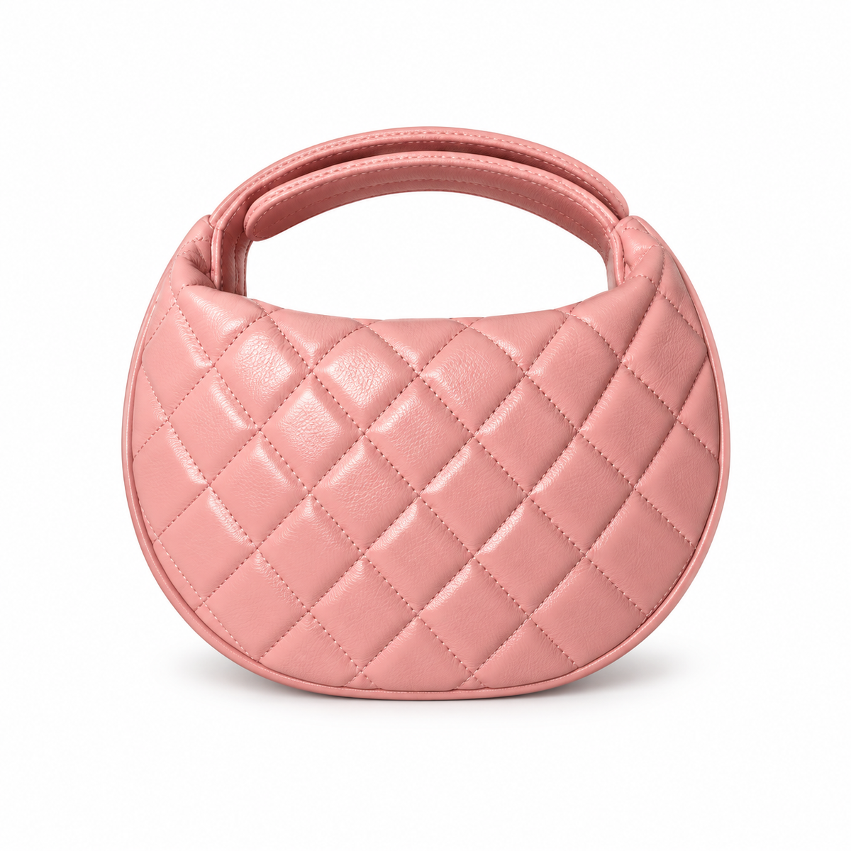 Chanel Rose Quilted Crescent Top-Handle Bag