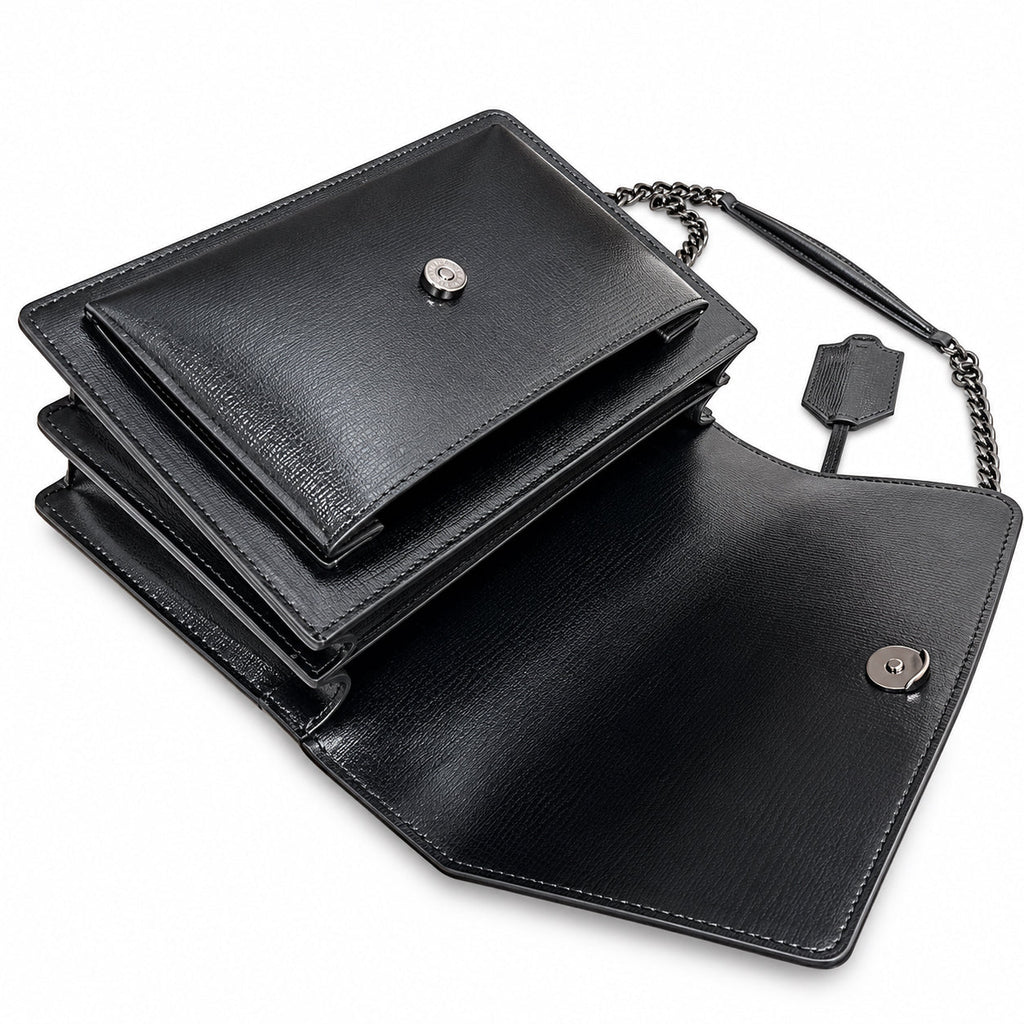 YSL Sunset Medium Bag All Black