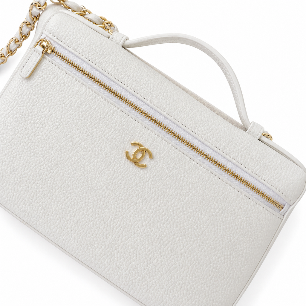 Chanel Burgundy Caviar Leather CC Flap Bag | Gold Chain — 23cm
