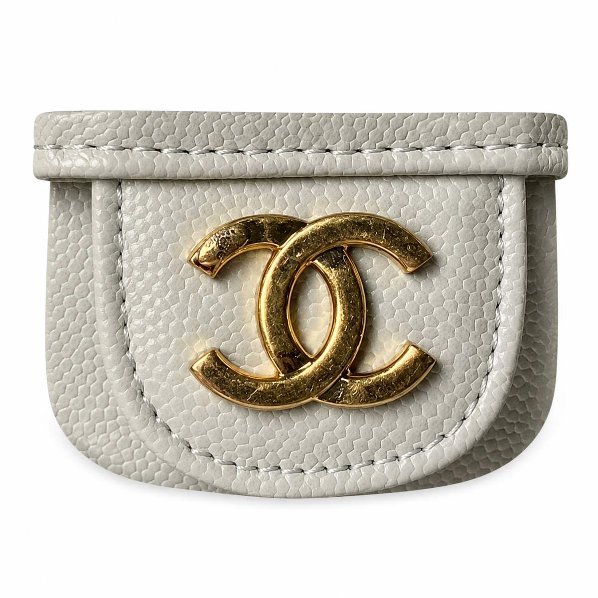 Chanel Pearl Grey Caviar Mini Flap Bag | Oversized CC Turn-Lock & Leather Strap