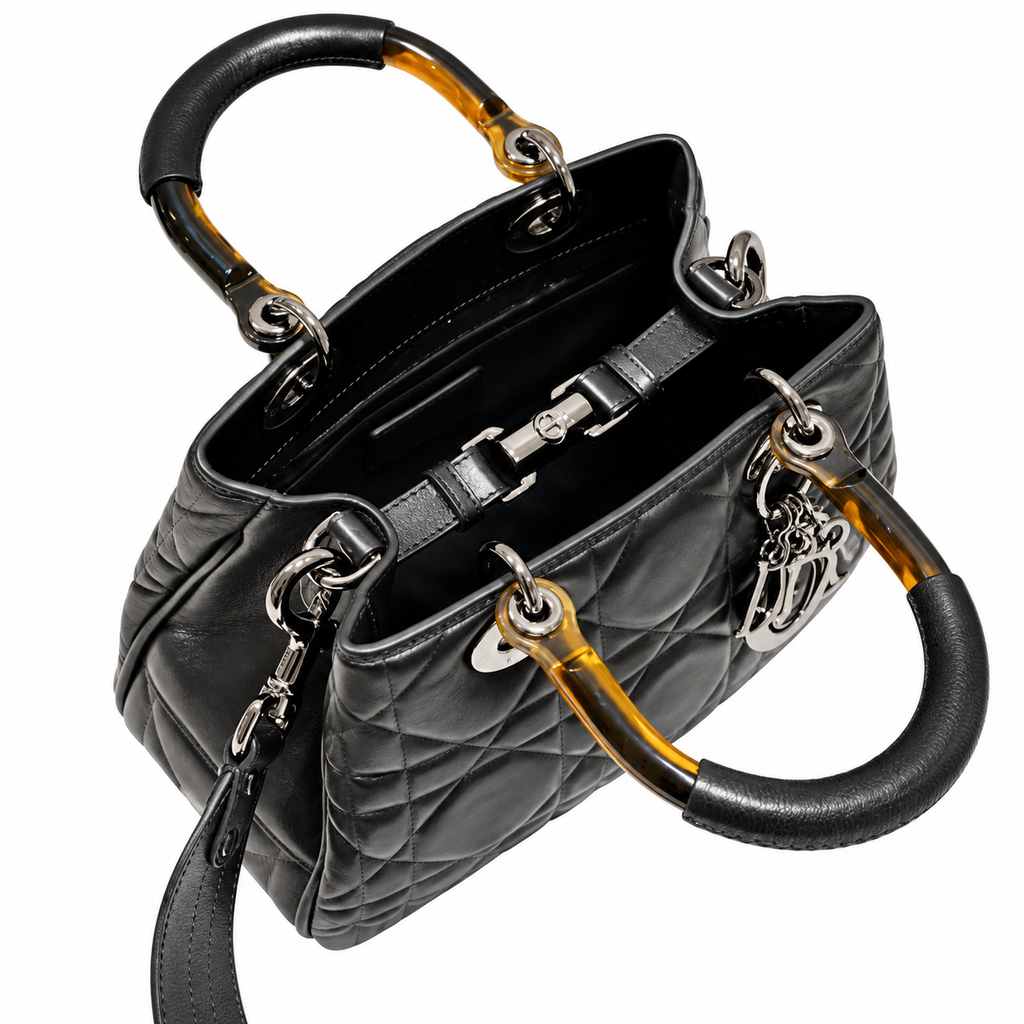 Dior Cannage Quilted Structured Flap Bag 24cm