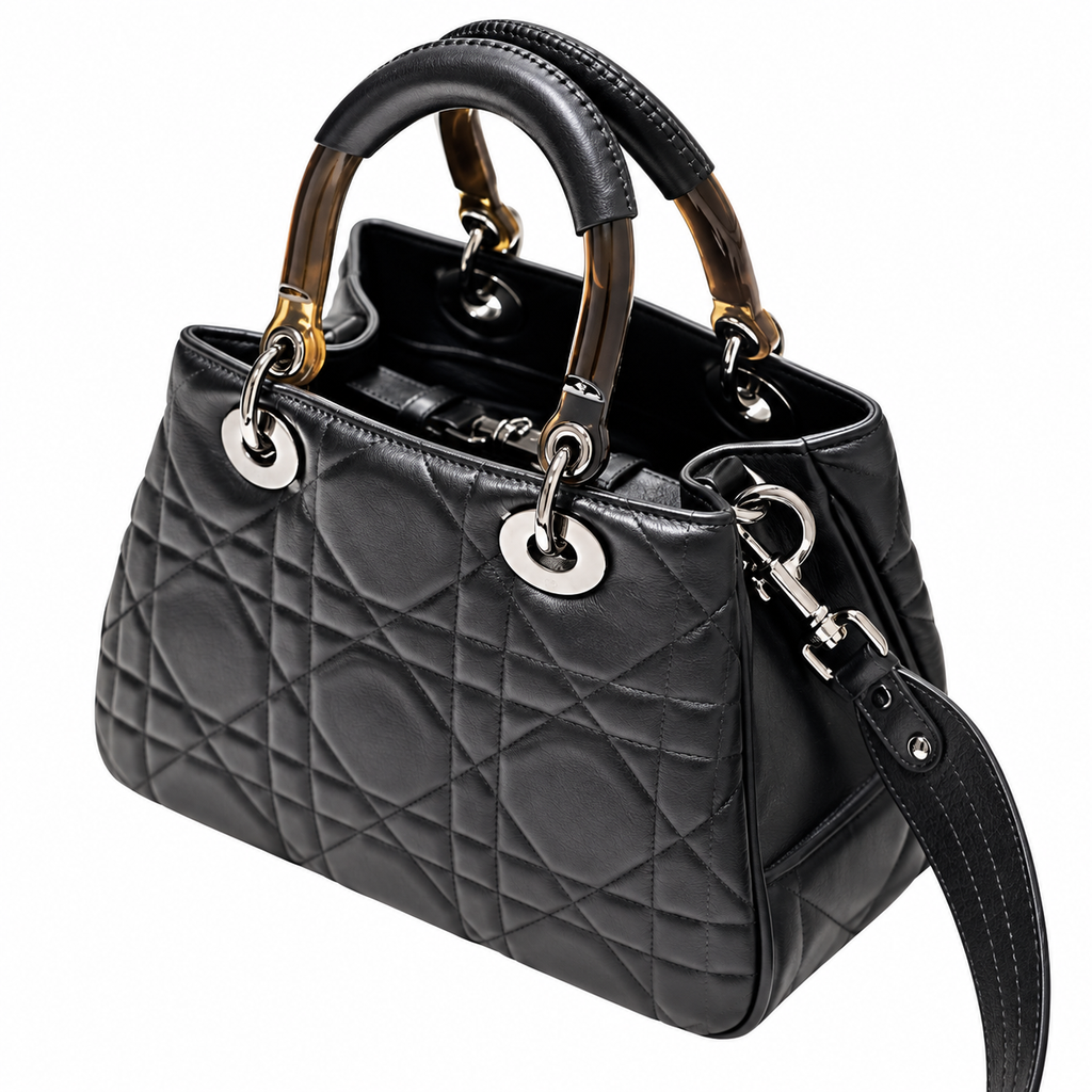 Dior Cannage Quilted Structured Flap Bag 24cm