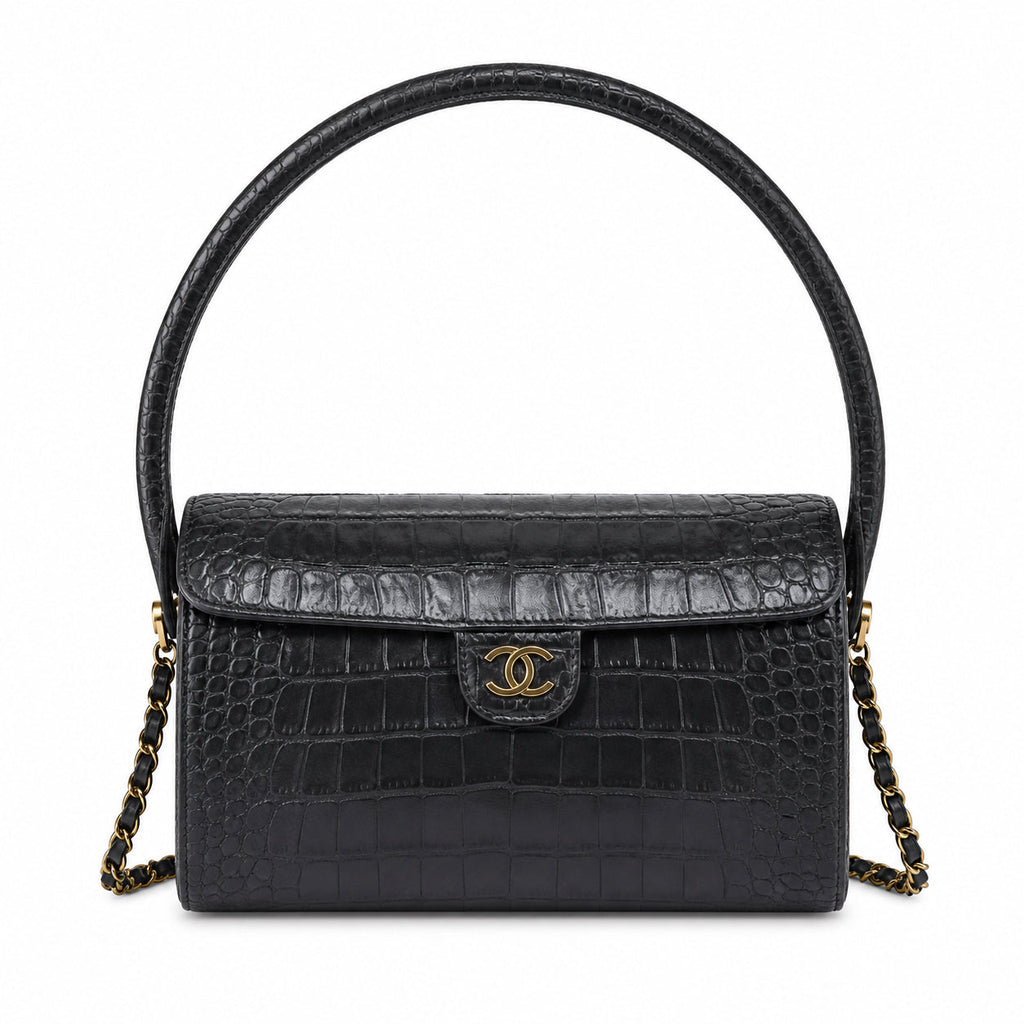 Chanel CC Quilted Top Handle Bag | Detachable Chain & Gold — 23cm