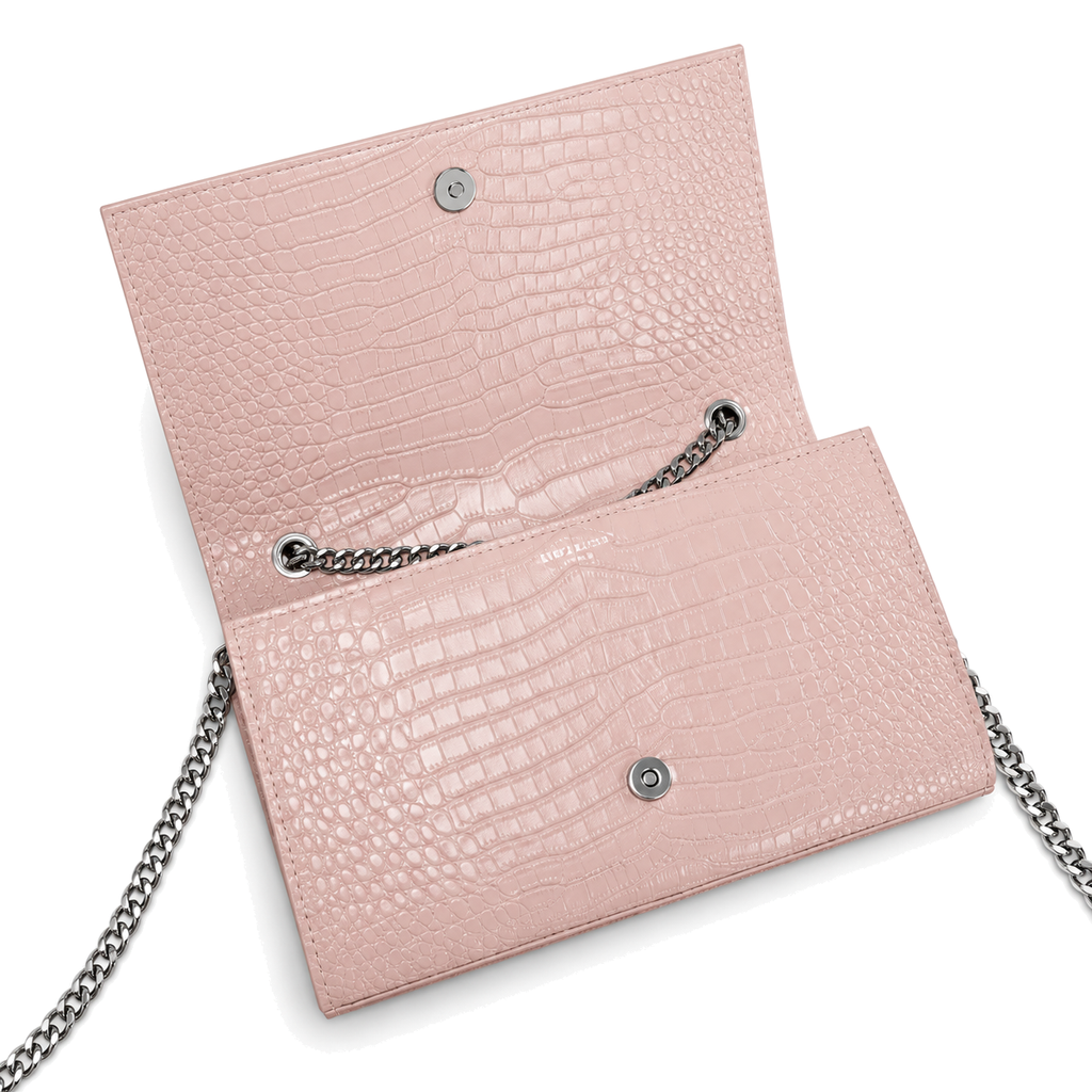 Saint Laurent Kate Medium Tassel Bag – Pink Croc