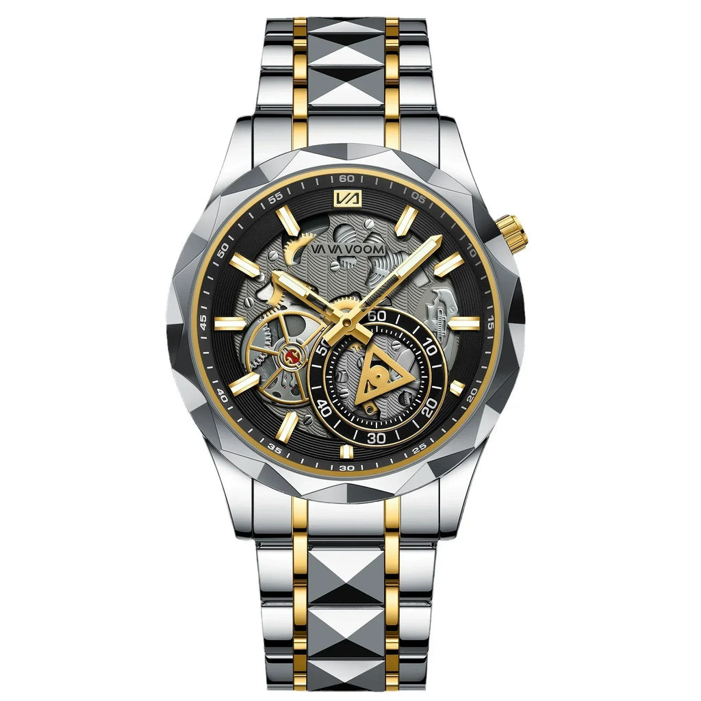 VAVA VOOM Skeleton Automatic – Two-Tone Gold & Steel