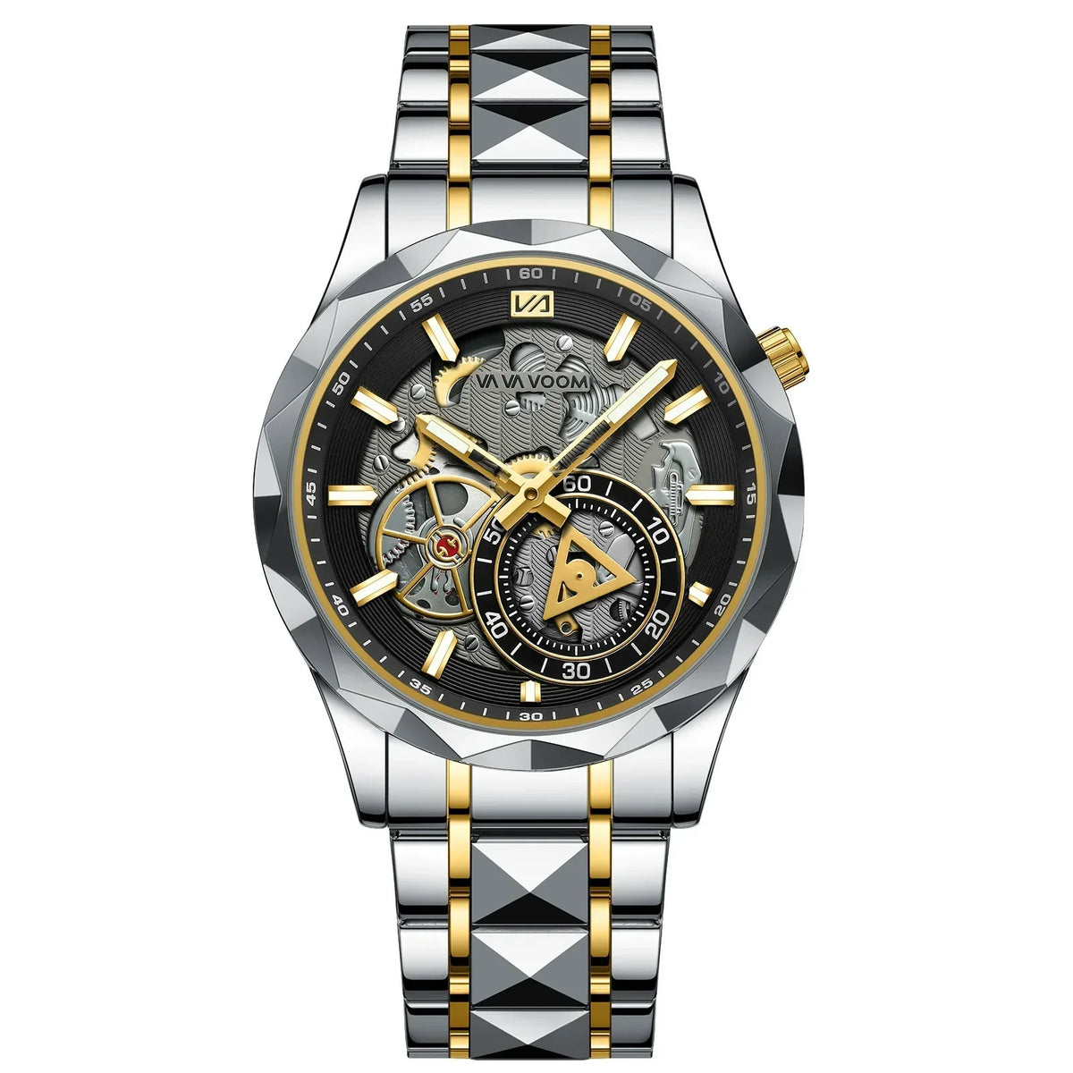 VAVA VOOM Skeleton Automatic – Two-Tone Gold & Steel